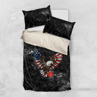 American Eagle Bowling Bedding Set with Distressed Flag and Grunge Pattern in Red White and Blue - Wonder Print Shop