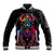 Nordic Warrior Viking Baseball Jacket with Raven Motif Neon - Wonder Print Shop