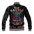 Nordic Warrior Viking Baseball Jacket with Raven Motif Neon - Wonder Print Shop