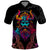 Nordic Warrior Viking Polo Shirt with Raven Motif Neon - Wonder Print Shop