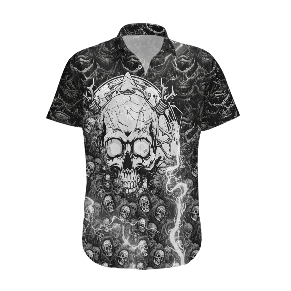 Skull Hawaiian Shirt Your Demons Hide Under Your Bed Mine Hide Inside My Head - Wonder Print Shop