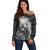 Skull Off Shoulder Sweater Your Demons Hide Under Your Bed Mine Hide Inside My Head - Wonder Print Shop