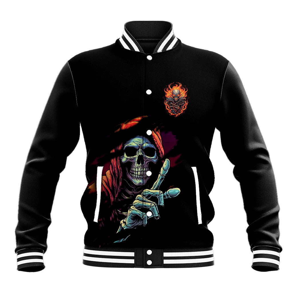 Reaper Skull Baseball Jacket I Can Fix Stupid But It's Gonna Hurt - Wonder Print Shop