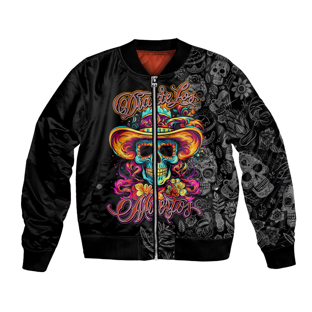 Day Of The Dead Sugar Skull Bomber Jacket Dia De Los Murtos - Wonder Print Shop