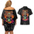 Day Of The Dead Sugar Skull Couples Matching Off Shoulder Short Dress and Hawaiian Shirt Dia De Los Murtos - Wonder Print Shop