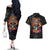 Day Of The Dead Sugar Skull Couples Matching Off The Shoulder Long Sleeve Dress and Hawaiian Shirt Dia De Los Murtos - Wonder Print Shop