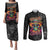 Day Of The Dead Sugar Skull Couples Matching Puletasi Dress and Long Sleeve Button Shirts Dia De Los Murtos - Wonder Print Shop