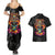 Day Of The Dead Sugar Skull Couples Matching Summer Maxi Dress and Hawaiian Shirt Dia De Los Murtos - Wonder Print Shop