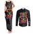 Day Of The Dead Sugar Skull Couples Matching Tank Maxi Dress and Long Sleeve Button Shirts Dia De Los Murtos - Wonder Print Shop