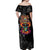 Day Of The Dead Sugar Skull Off Shoulder Maxi Dress Dia De Los Murtos - Wonder Print Shop