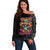 Day Of The Dead Sugar Skull Off Shoulder Sweater Dia De Los Murtos - Wonder Print Shop