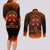 Fire Skull Couples Matching Long Sleeve Bodycon Dress and Long Sleeve Button Shirts Of Course I'm Going To Hell I'm Just Here To Pick You Up - Wonder Print Shop