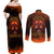 Fire Skull Couples Matching Off Shoulder Maxi Dress and Long Sleeve Button Shirts Of Course I'm Going To Hell I'm Just Here To Pick You Up - Wonder Print Shop