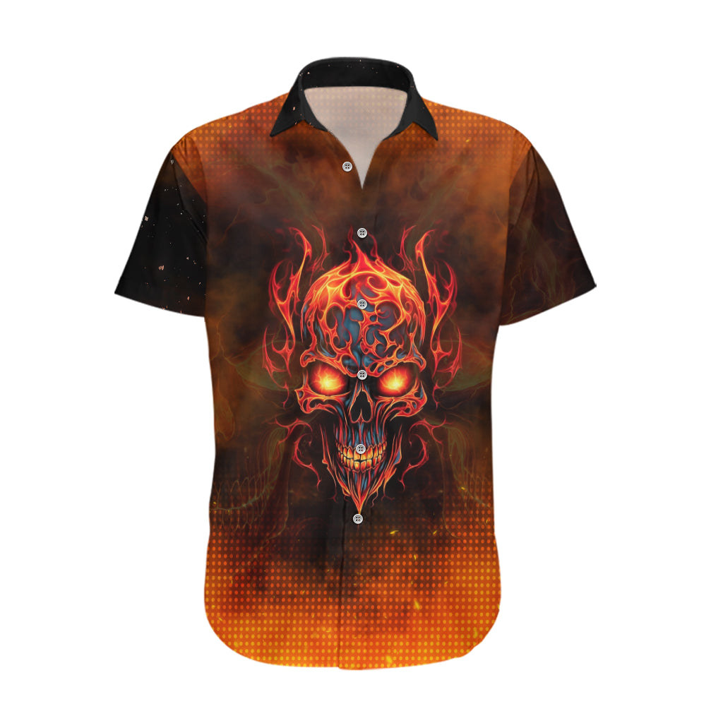 Fire Skull Hawaiian Shirt Of Course I'm Going To Hell I'm Just Here To Pick You Up - Wonder Print Shop