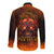 Fire Skull Long Sleeve Button Shirt Of Course I'm Going To Hell I'm Just Here To Pick You Up - Wonder Print Shop