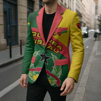 Guinea Bissau Blazer with Green Yellow Red Swirl Design - Wonder Print Shop