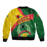 Guinea Bissau Bomber Jacket with Green Yellow Red Swirl Design - Wonder Print Shop