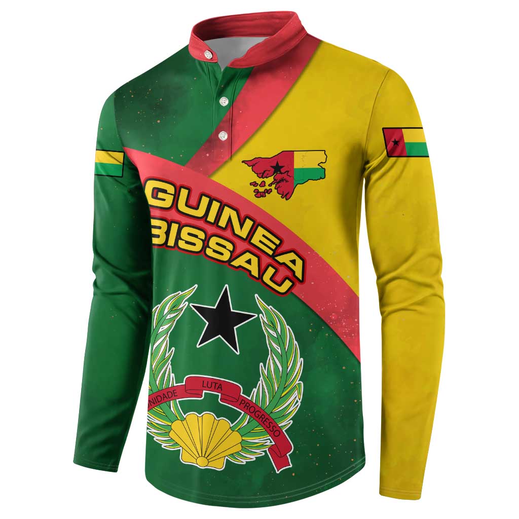 Guinea Bissau Button Sweatshirt with Green Yellow Red Swirl Design - Wonder Print Shop