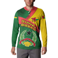 Guinea Bissau Button Sweatshirt with Green Yellow Red Swirl Design - Wonder Print Shop