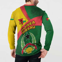 Guinea Bissau Button Sweatshirt with Green Yellow Red Swirl Design - Wonder Print Shop
