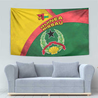 Guinea Bissau Tapestry with Green Yellow Red Swirl Design - Wonder Print Shop