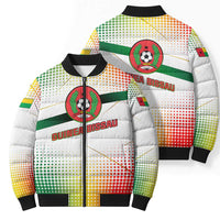 Guinea Bissau Bomber Puffer Jacket with White Green Red Gradient Design - Wonder Print Shop
