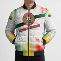 Guinea Bissau Bomber Puffer Jacket with White Green Red Gradient Design - Wonder Print Shop