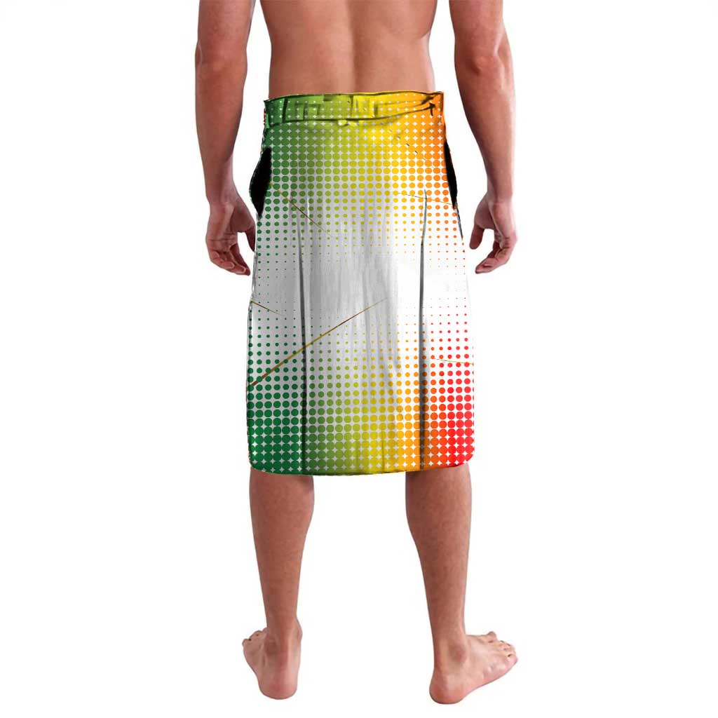 Guinea Bissau Lavalava with White Green Red Gradient Design - Wonder Print Shop