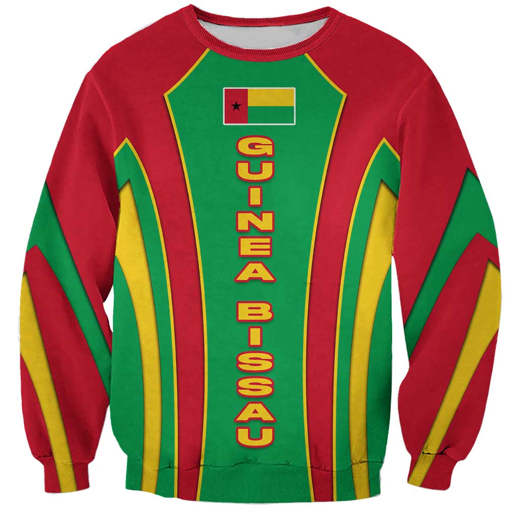 Guinea Bissau Sweatshirt with Red Green Yellow Stripe Design and Black Star - Wonder Print Shop