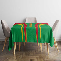 Guinea Bissau Tablecloth with Red Green Yellow Stripe Design and Black Star - Wonder Print Shop