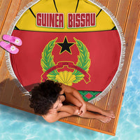 Guinea Bissau Beach Blanket with Red Yellow Green Geometric Design - Wonder Print Shop