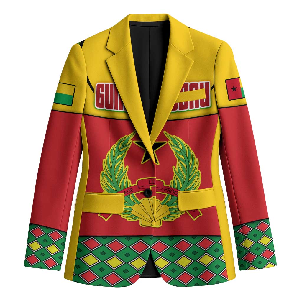 Guinea Bissau Blazer with Red Yellow Green Geometric Design - Wonder Print Shop