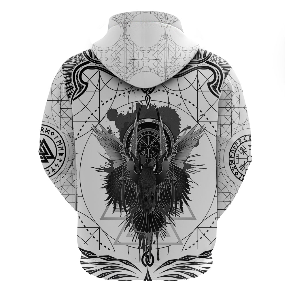 Mystic Valknut and Viking Circle Hoodie with Twin Raven Accents - Wonder Print Shop