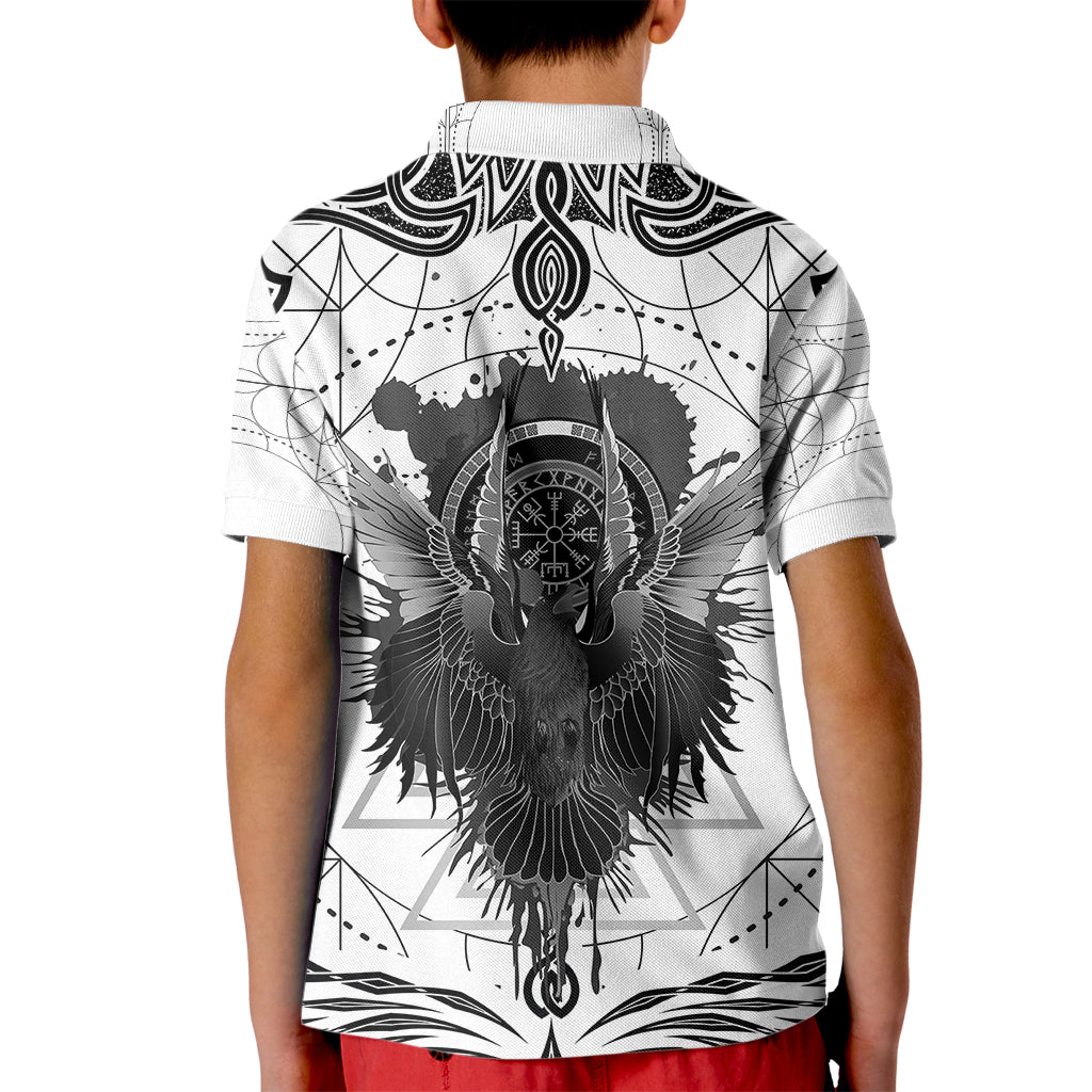 Mystic Valknut and Viking Circle Kid Polo Shirt with Twin Raven Accents - Wonder Print Shop