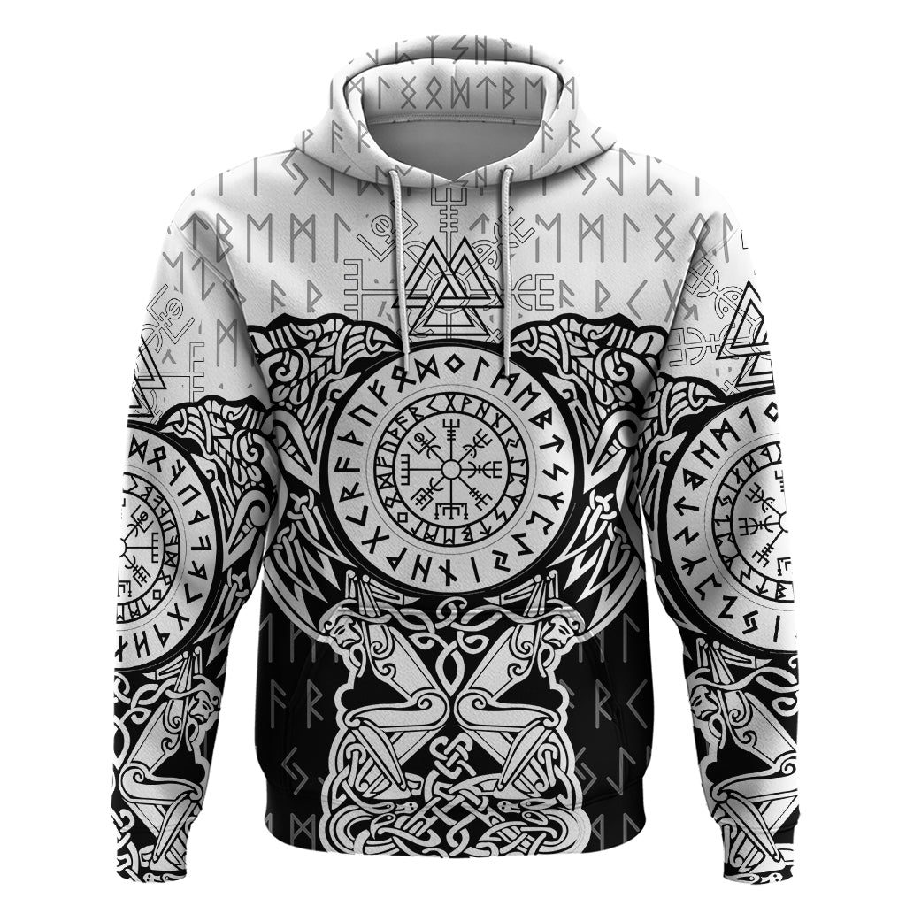 Viking Tattoo Hoodie Hugin And Munin Asgardian Ravens Grunge Art - Wonder Print Shop