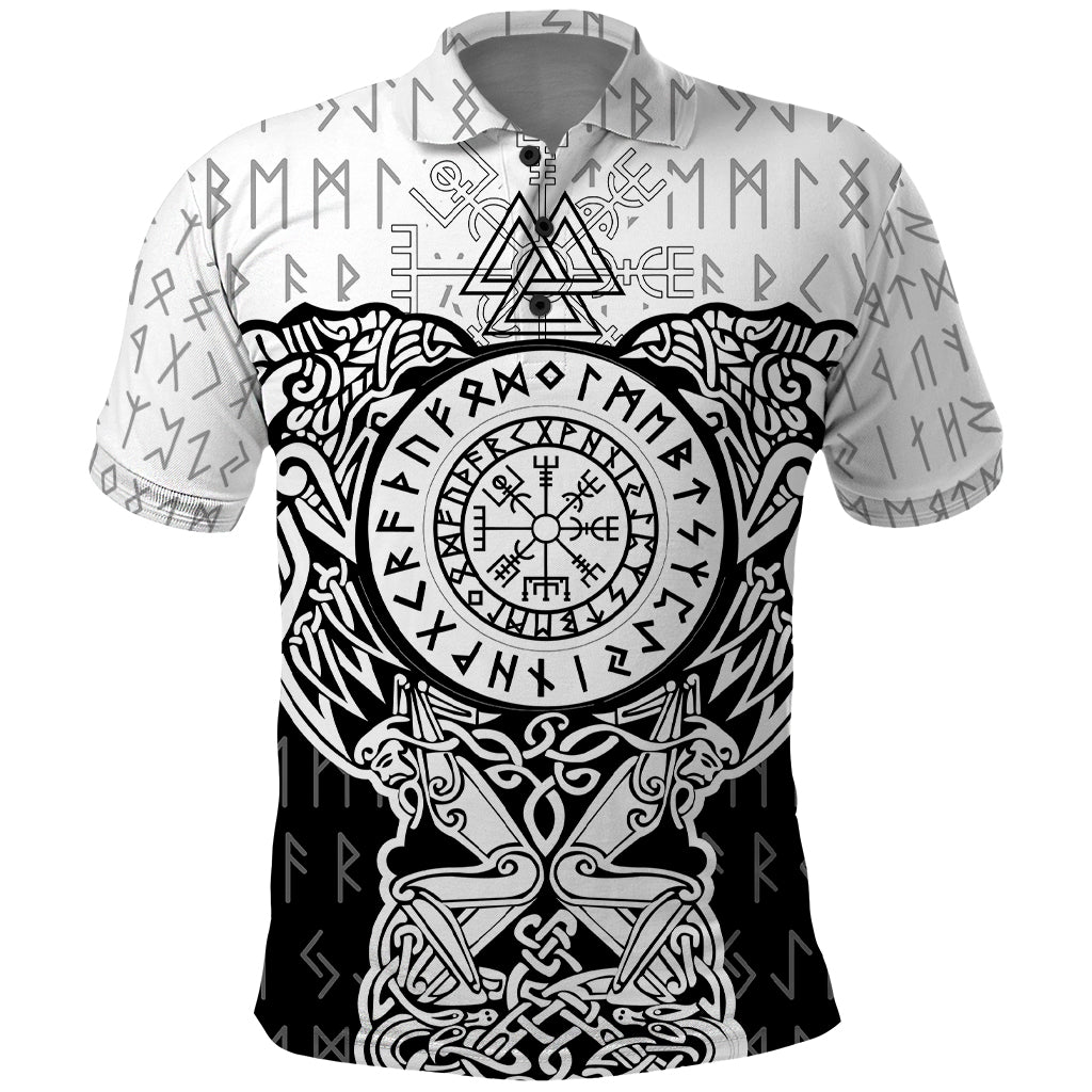 Viking Tattoo Polo Shirt Hugin And Munin Asgardian Ravens Grunge Art - Wonder Print Shop