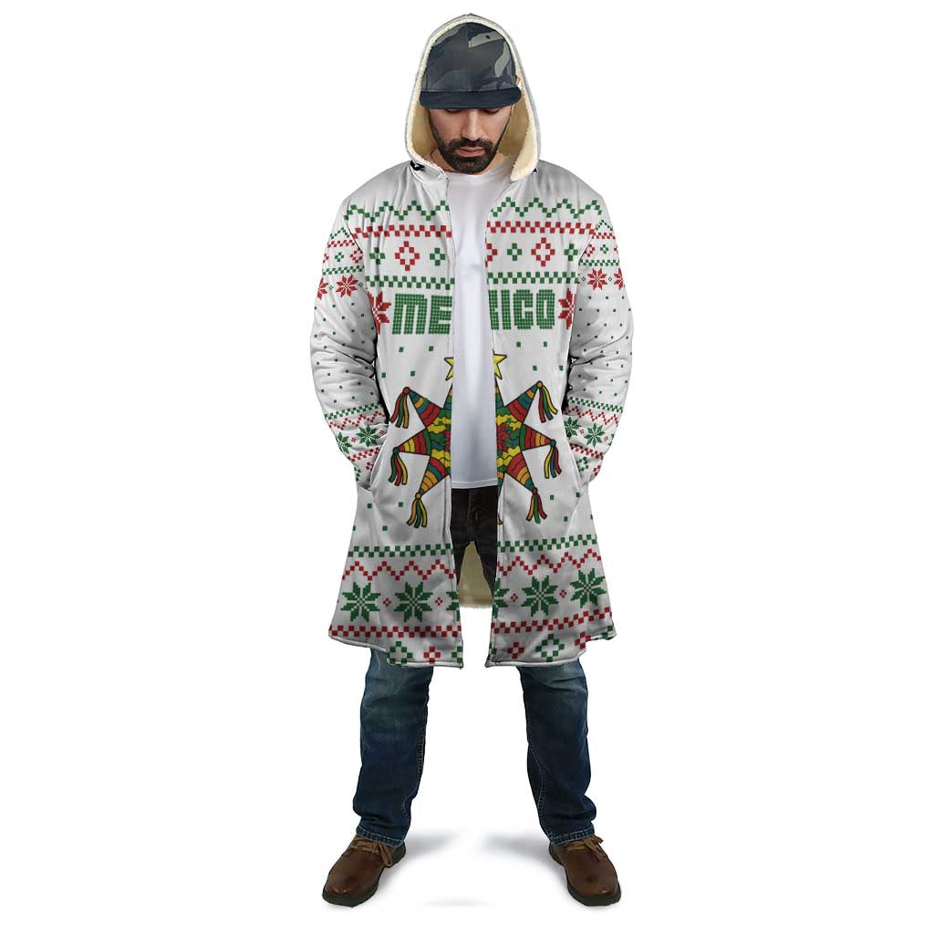 Mexico Christmas Cloak with Piñata Star Design and Red Green Snowflake Pattern - Wonder Print Shop