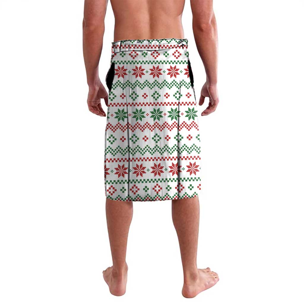 Mexico Christmas Lavalava with Piñata Star Design and Red Green Snowflake Pattern - Wonder Print Shop