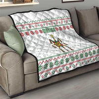 Mexico Christmas Quilt with Piñata Star Design and Red Green Snowflake Pattern - Wonder Print Shop