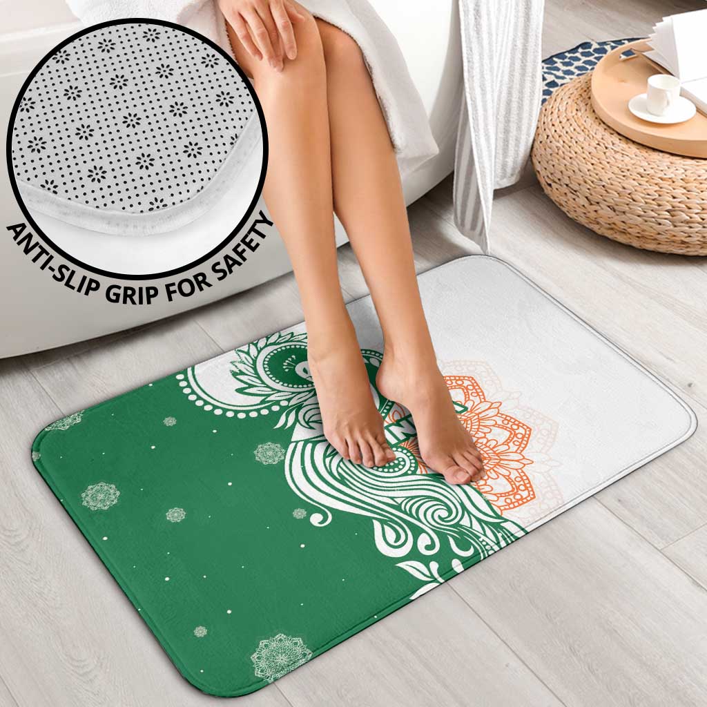 India Christmas Bathroom Set with Peacock Mandala Pattern and Tricolor Design - Wonder Print Shop