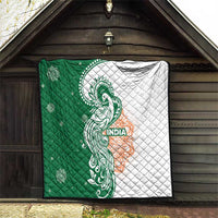 India Christmas Quilt with Peacock Mandala Pattern and Tricolor Design - Wonder Print Shop
