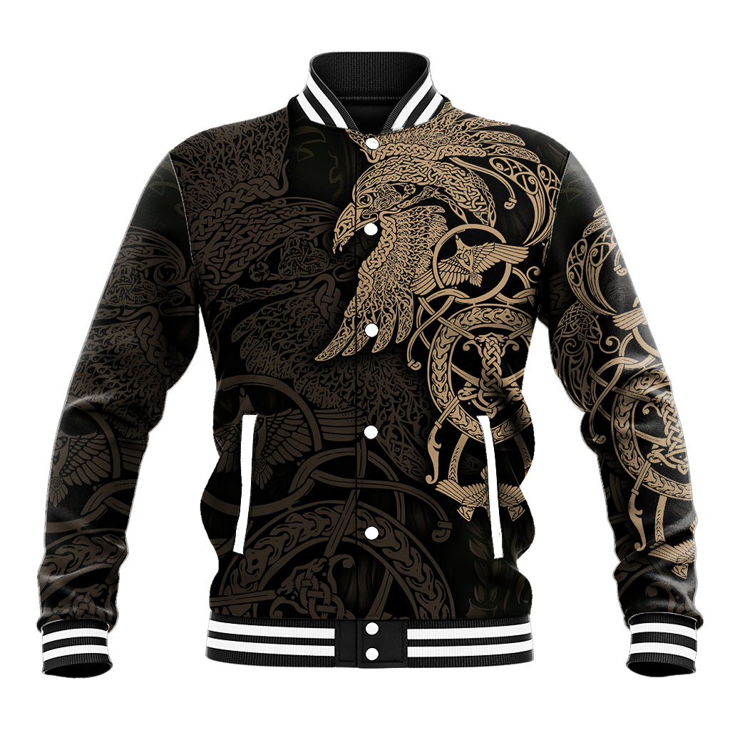 Viking Raven Baseball Jacket Wisdom in Flight - Wonder Print Shop