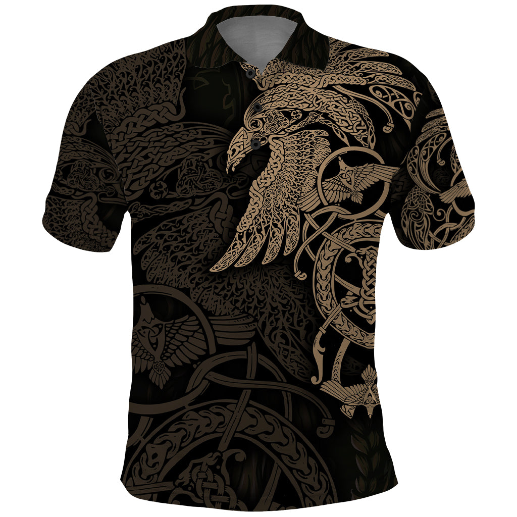 Viking Raven Polo Shirt Wisdom in Flight - Wonder Print Shop