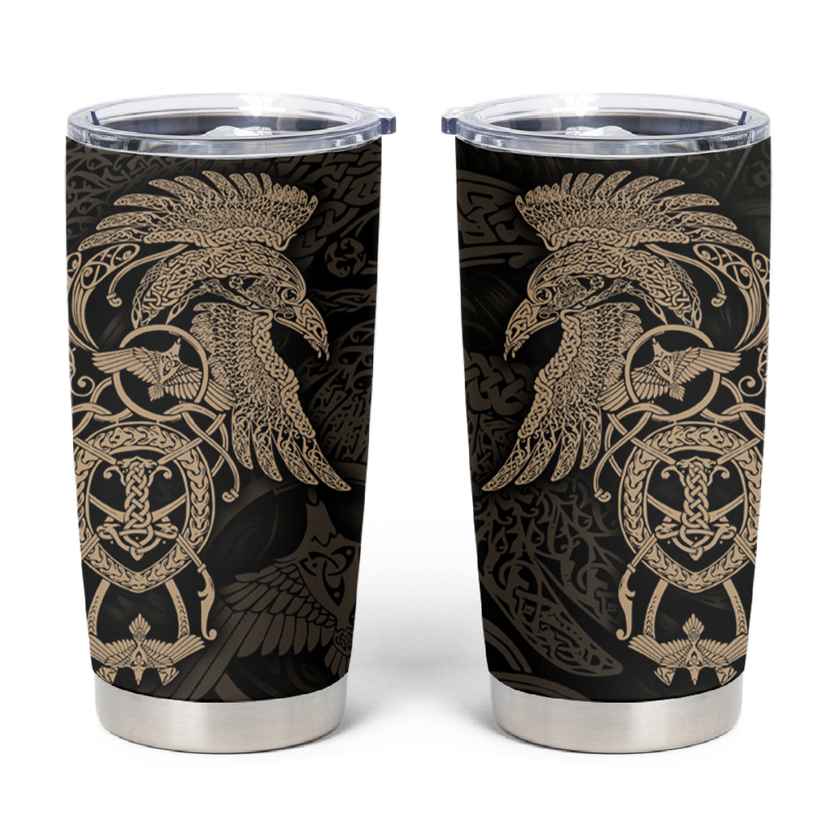 Viking Raven Tumbler Cup Wisdom in Flight