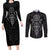 Viking Valhalla Couples Matching Long Sleeve Bodycon Dress and Long Sleeve Button Shirts Odin and Drakkar Pattern - Wonder Print Shop