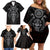 Viking Valhalla Family Matching Off Shoulder Short Dress and Hawaiian Shirt Odin and Drakkar Pattern - Wonder Print Shop