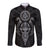 Viking Valhalla Long Sleeve Button Shirt Odin and Drakkar Pattern - Wonder Print Shop