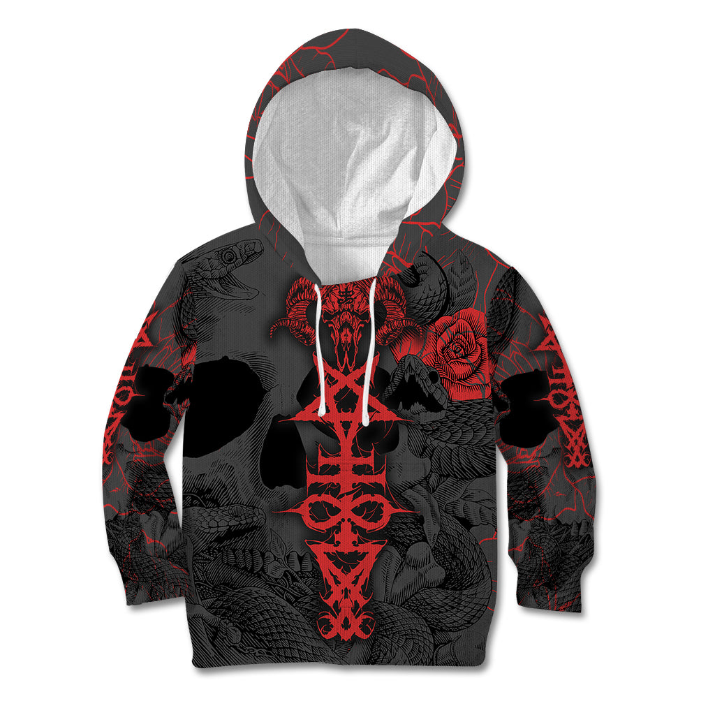 Skull Horror - Satan Symbol Grunge Kid Hoodie - Wonder Print Shop