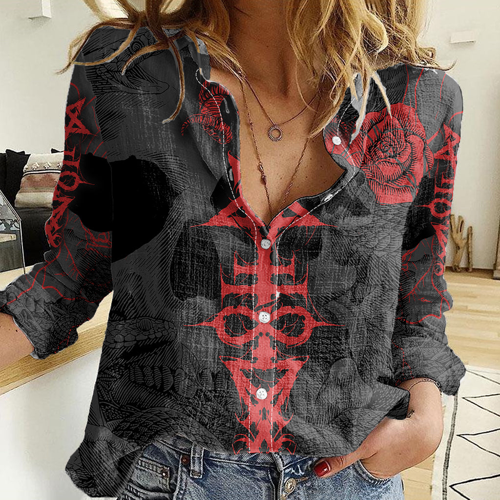 skull-horror-satan-symbol-grunge-women-casual-shirt