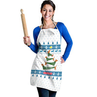 Dachshund Dog Tree Stack Apron with Blue White Paw Print Pattern Design - Wonder Print Shop